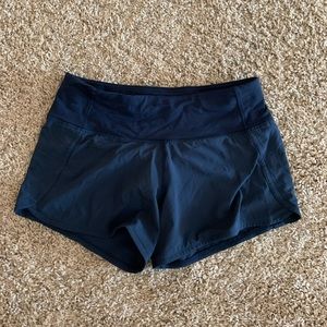 Navy Blue Lululemon Speed Up Mid-Rise Short 4”
